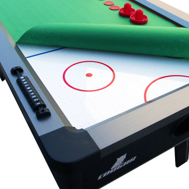 Cougar Hattrick Hero Airhockeytafel 6ft in zwart & rood Airhockey incl. accessoires