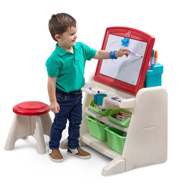 Step2 Flip & Doodle Easel Bureau met stoel voor kinderen 2-in-1 kinderbureau en schildersezel van plastic / kunststof