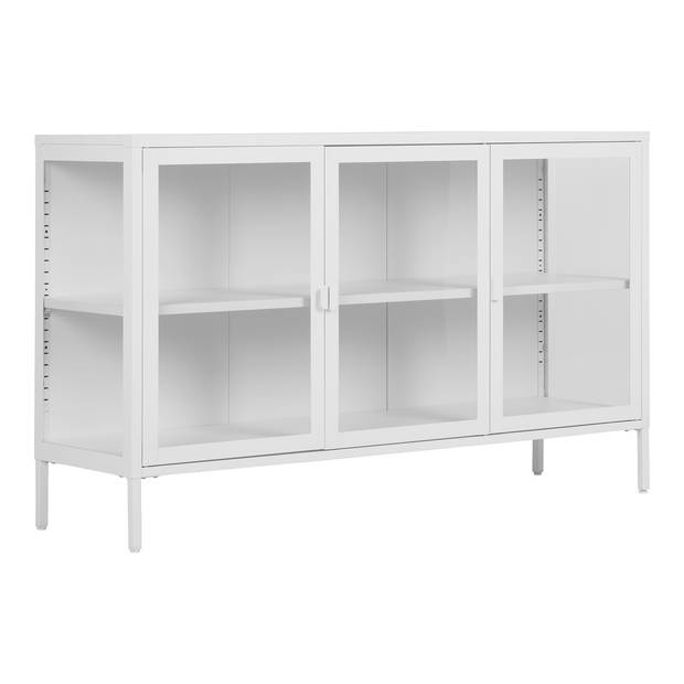 House Nordic - Dressoir Wit Metaal - 3 Deuren - 140x40x85cm - Brisbane