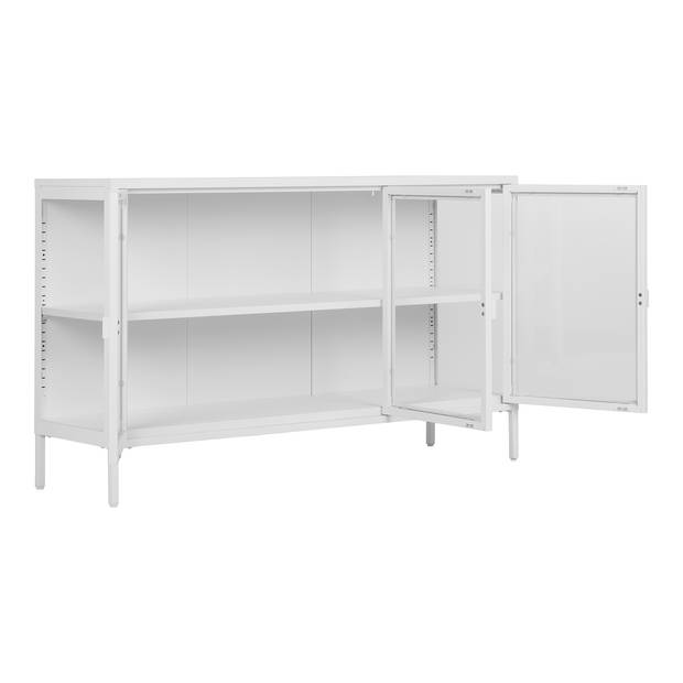 House Nordic - Dressoir Wit Metaal - 3 Deuren - 140x40x85cm - Brisbane