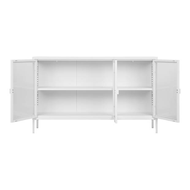 House Nordic - Dressoir Wit Metaal - 3 Deuren - 140x40x85cm - Brisbane