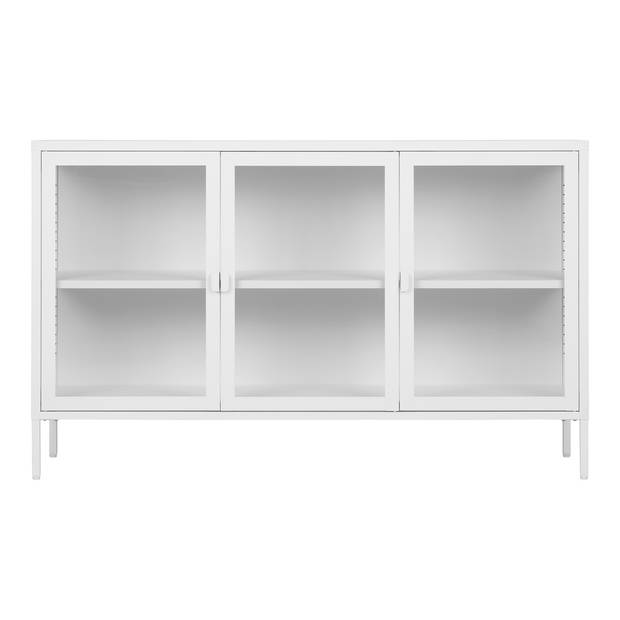 House Nordic - Dressoir Wit Metaal - 3 Deuren - 140x40x85cm - Brisbane