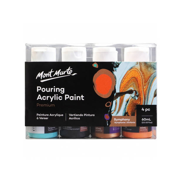 Mont Marte® Pouring Paint Symphony - 4 potjes pouringverf a 60 ml