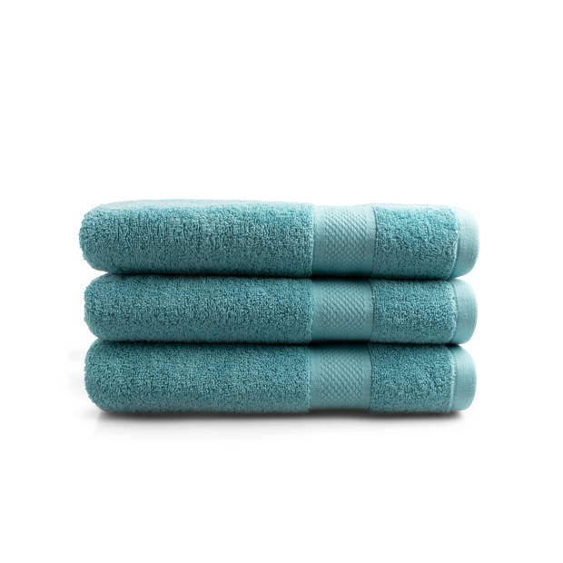 DoubleDry Handdoek Hotel Collectie - 3 stuks - 70x140 - denim blauw