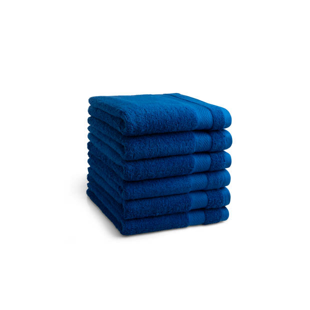 DoubleDry Handdoek Hotel Collectie - 6 stuks - 50x100 - klassiek blauw