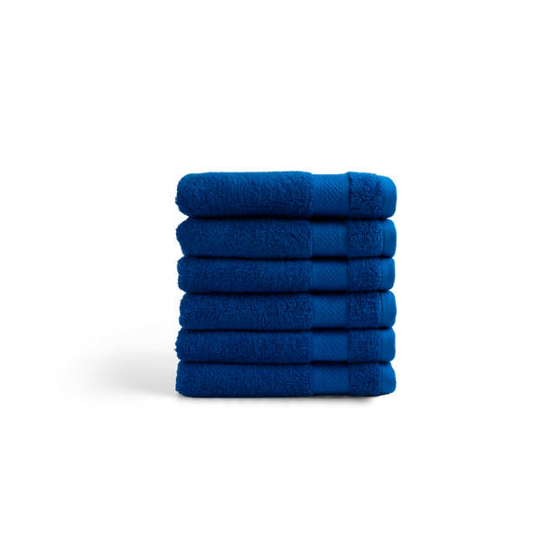 DoubleDry Handdoek Hotel Collectie - 6 stuks - 50x100 - klassiek blauw