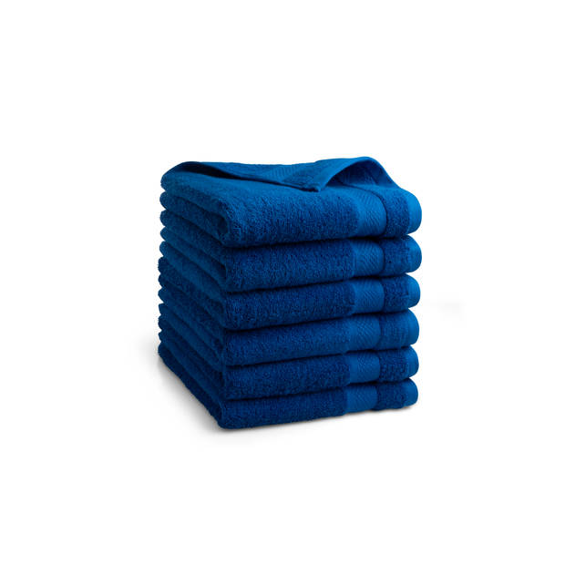 DoubleDry Handdoek Hotel Collectie - 6 stuks - 50x100 - klassiek blauw