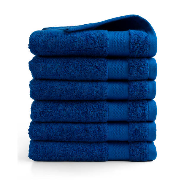 DoubleDry Handdoek Hotel Collectie - 6 stuks - 50x100 - klassiek blauw