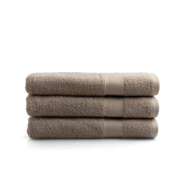 DoubleDry Handdoek Hotel Collectie - 3 stuks - 70x140 - taupe