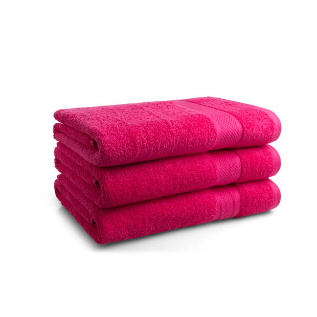 DoubleDry Handdoek Hotel Collectie - 3 stuks - 70x140 - roze