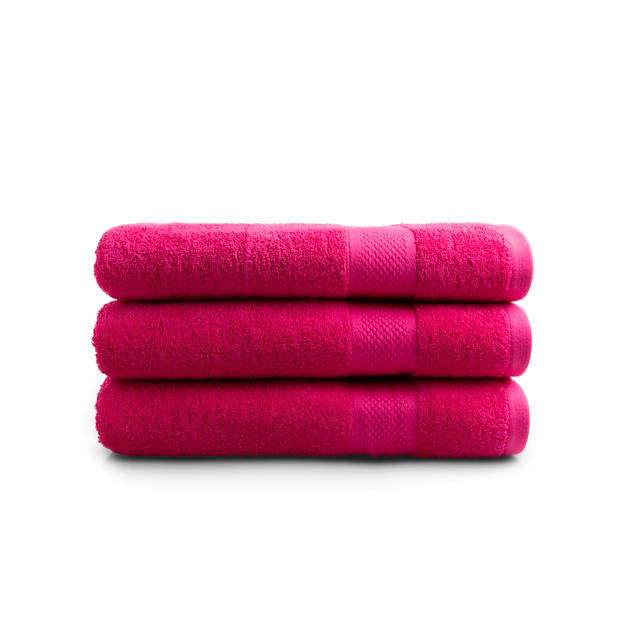 DoubleDry Handdoek Hotel Collectie - 3 stuks - 70x140 - roze