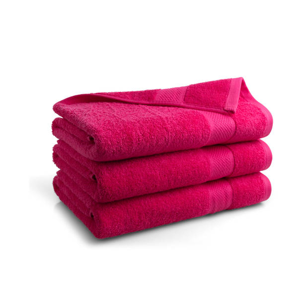 DoubleDry Handdoek Hotel Collectie - 3 stuks - 70x140 - roze