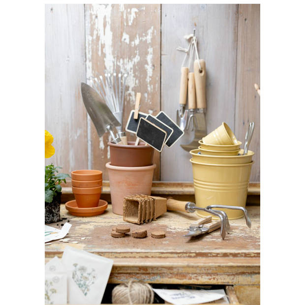 Kitchen Garden Steeketiket met krijtbordje incl. krijtje - hout - Plantenlabels - 8 stuks