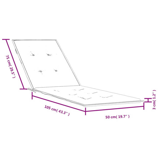 vidaXL Terrasstoelkussen (75+105)x50x3 cm stof gemêleerd groen