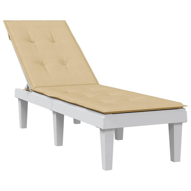 vidaXL Terrasstoelkussen (75+105)x50x3 cm stof gemêleerd beige