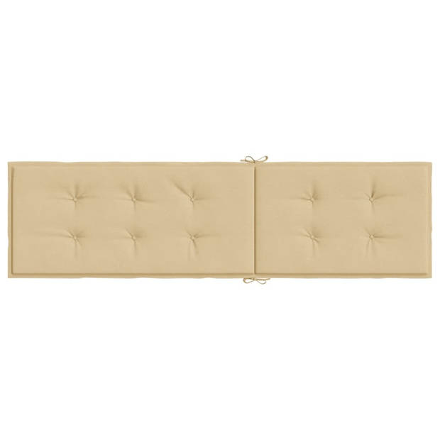 vidaXL Terrasstoelkussen (75+105)x50x3 cm stof gemêleerd beige