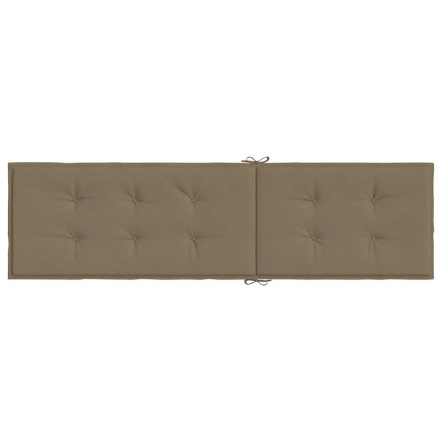 vidaXL Terrasstoelkussen (75+105)x50x3 cm stof gemêleerd taupe