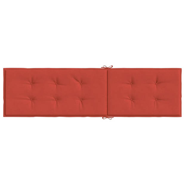 vidaXL Terrasstoelkussen (75+105)x50x3 cm stof gemêleerd rood