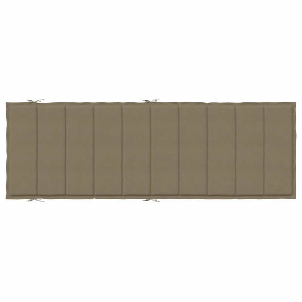 vidaXL Ligbedkussen 186x58x3 cm stof gemêleerd taupe