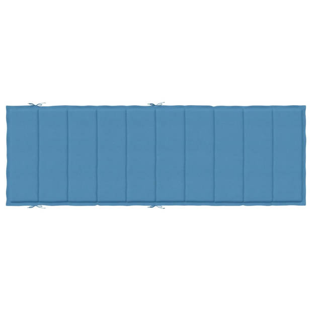 vidaXL Ligbedkussen 186x58x3 cm stof gemêleerd blauw