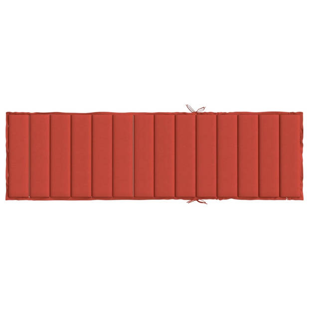 vidaXL Ligbedkussen 200x60x4 cm stof gemêleerd rood