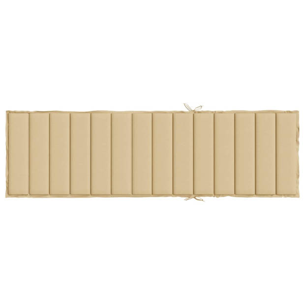 vidaXL Ligbedkussen 200x50x4 cm stof gemêleerd beige