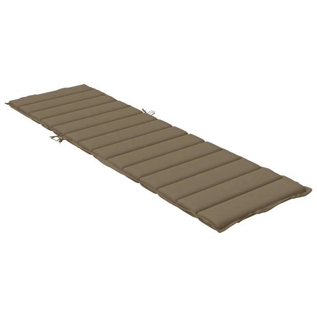 vidaXL Ligbedkussen 200x60x4 cm stof gemêleerd taupe