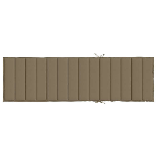 vidaXL Ligbedkussen 200x60x4 cm stof gemêleerd taupe