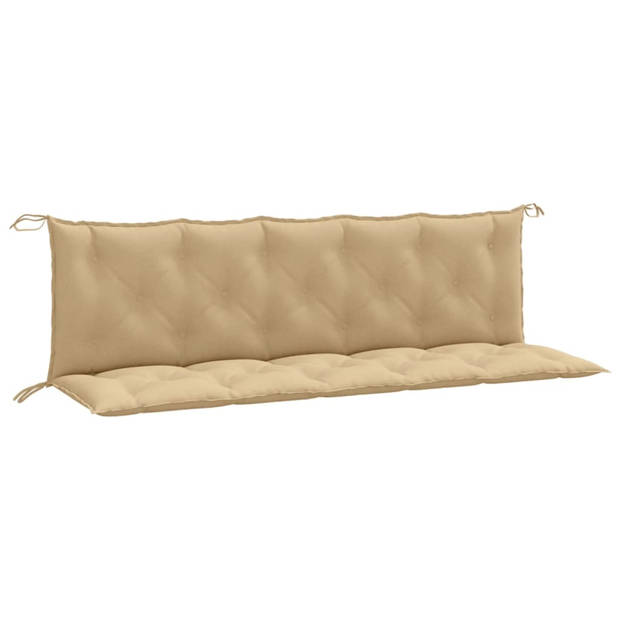 vidaXL Tuinbankkussens 2 st 180x50x7 cm stof gemêleerd beige