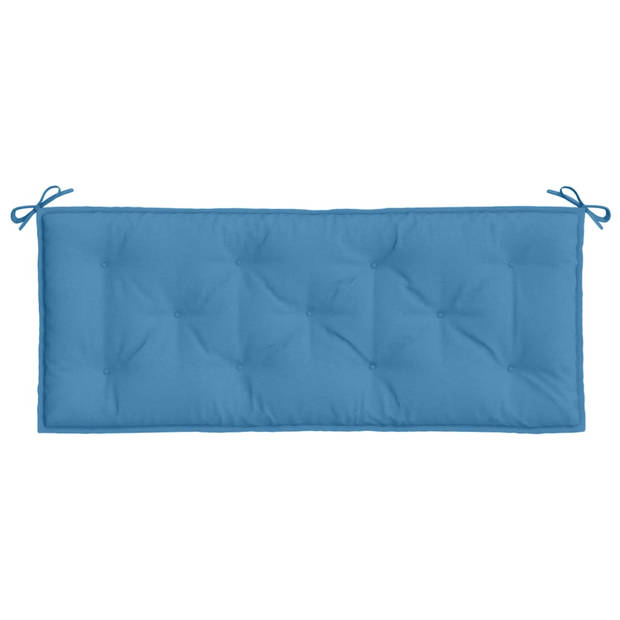 vidaXL Tuinbankkussens 2 st 120x50x7 cm stof gemêleerd blauw