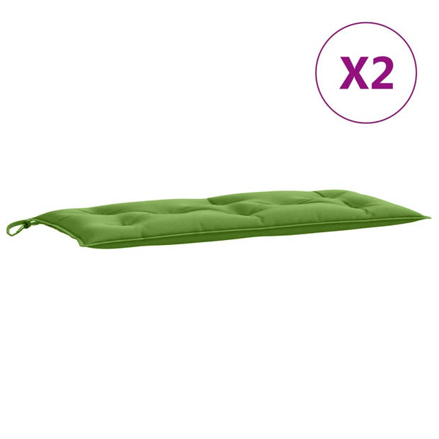 vidaXL Tuinbankkussens 2 st 100x50x7 cm stof gemêleerd groen