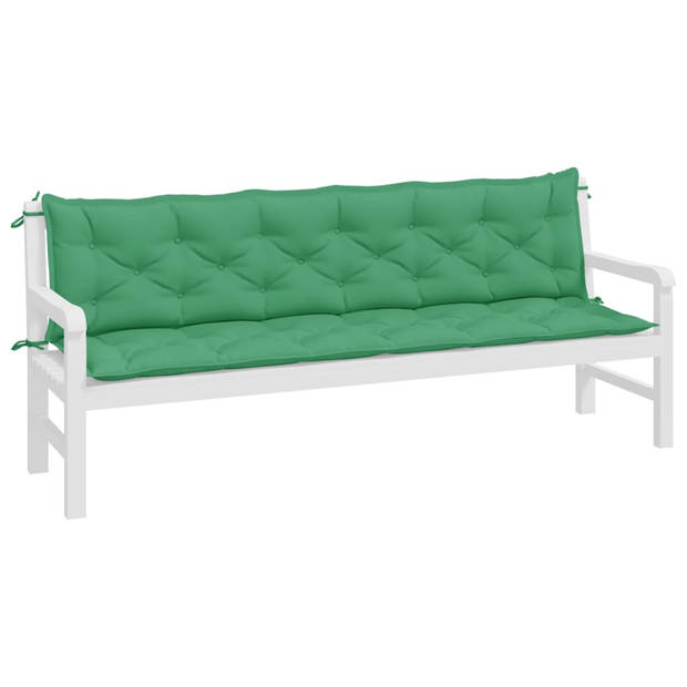 vidaXL Tuinbankkussens 2 st 200x50x7 cm oxford stof groen