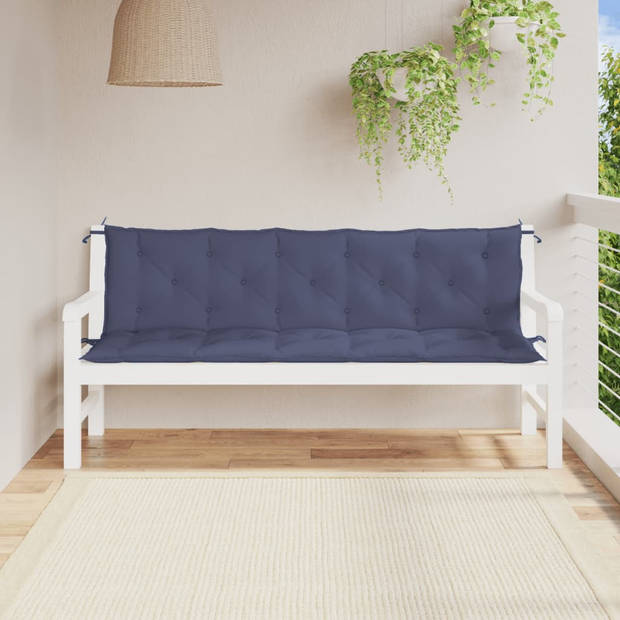 vidaXL Tuinbankkussens 2 st 180x50x7 cm oxford stof marineblauw