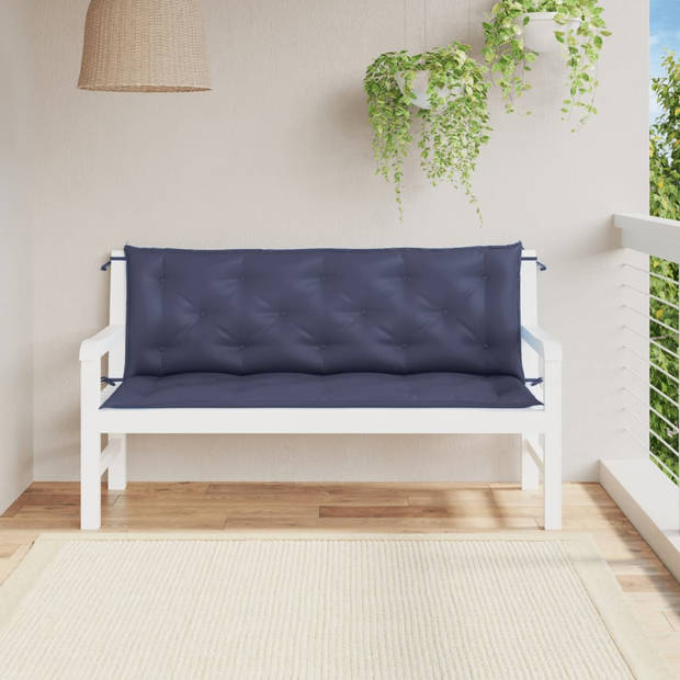 vidaXL Tuinbankkussens 2 st 150x50x7 cm oxford stof marineblauw