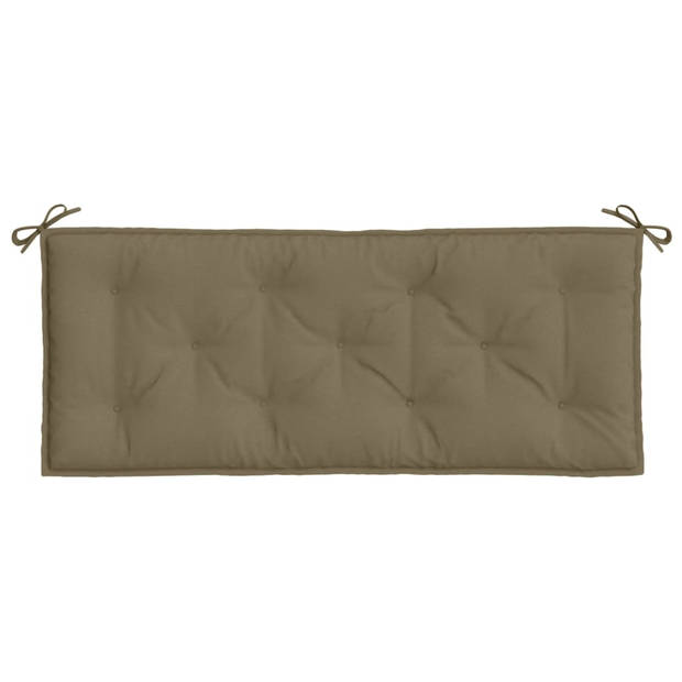 vidaXL Tuinbankkussens 2 st 120x50x7 cm stof gemêleerd taupe