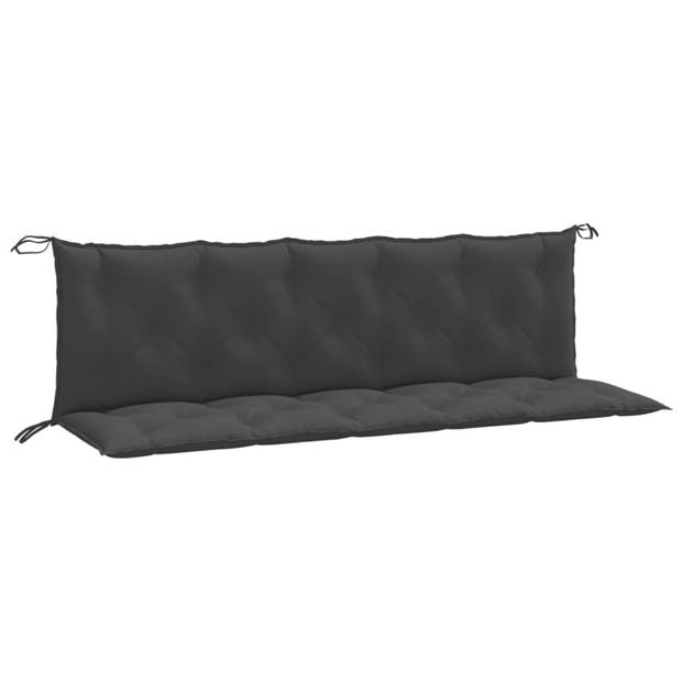 vidaXL Tuinbankkussens 2 st 180x50x7 cm stof gemêleerd antracietkleur