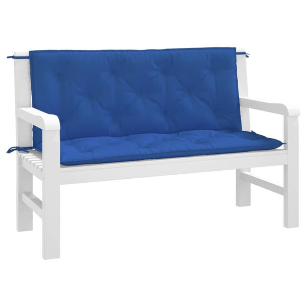 vidaXL Tuinbankkussens 2 st 120x50x7 cm oxford stof blauw