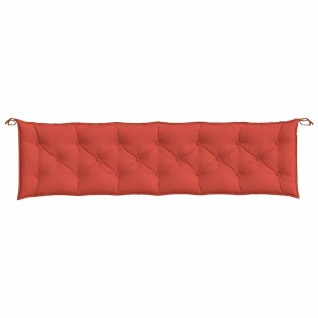 vidaXL Tuinbankkussens 2 st 200x50x7 cm stof gemêleerd rood