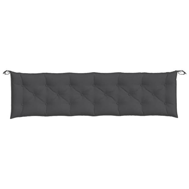 vidaXL Tuinbankkussens 2 st 200x50x7 cm stof gemêleerd antracietkleur