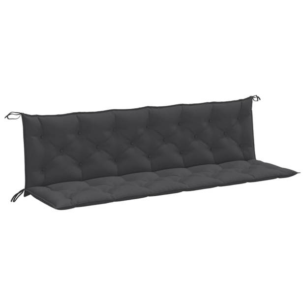 vidaXL Tuinbankkussens 2 st 200x50x7 cm stof gemêleerd antracietkleur