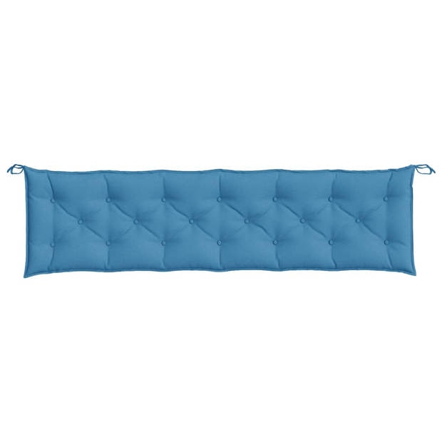 vidaXL Tuinbankkussens 2 st 200x50x7 cm stof gemêleerd blauw