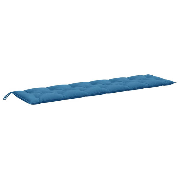 vidaXL Tuinbankkussens 2 st 200x50x7 cm stof gemêleerd blauw