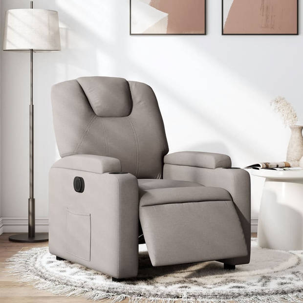 vidaXL Fauteuil verstelbaar elektrisch stof taupe