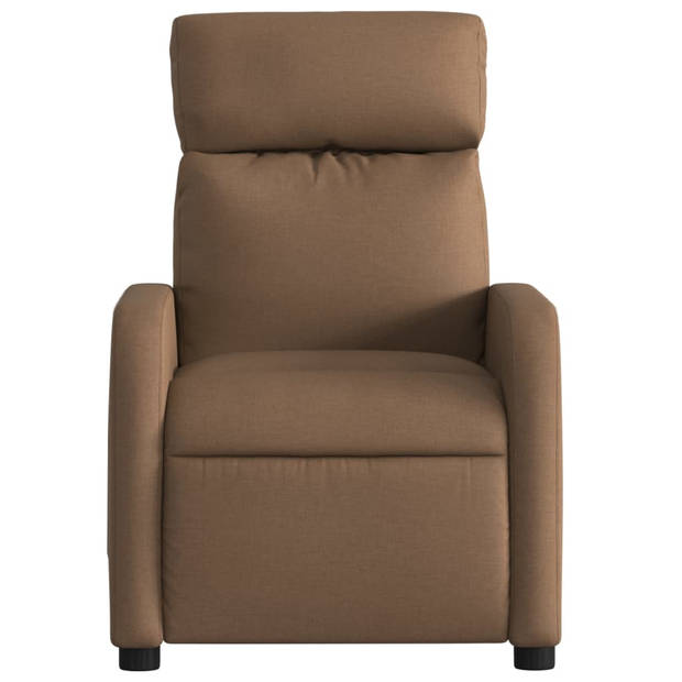 vidaXL Fauteuil verstelbaar stof bruin