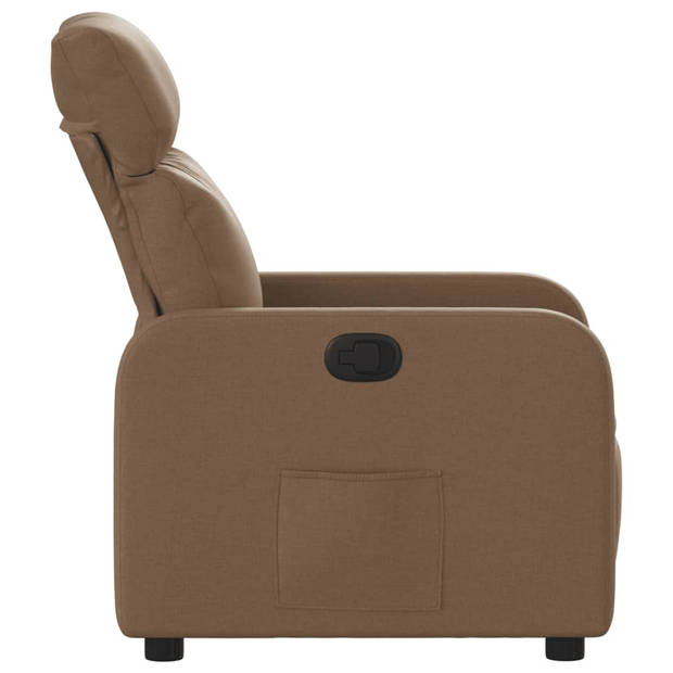 vidaXL Fauteuil verstelbaar stof bruin