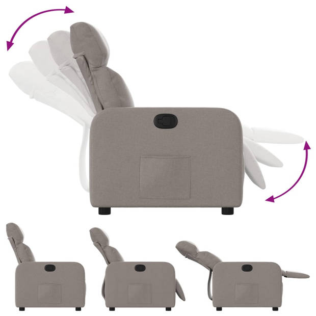 vidaXL Fauteuil verstelbaar stof taupe