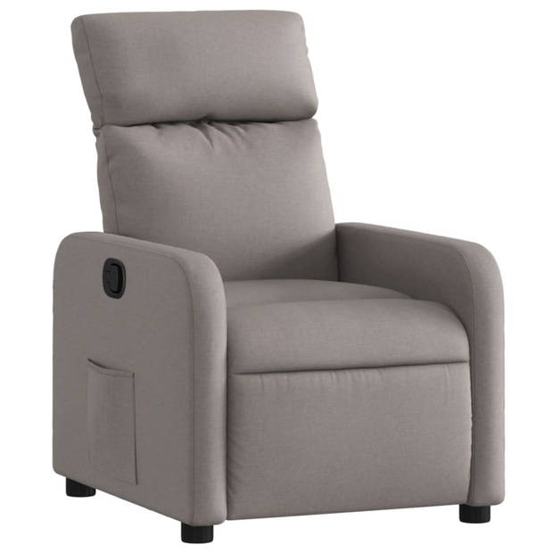 vidaXL Fauteuil verstelbaar stof taupe