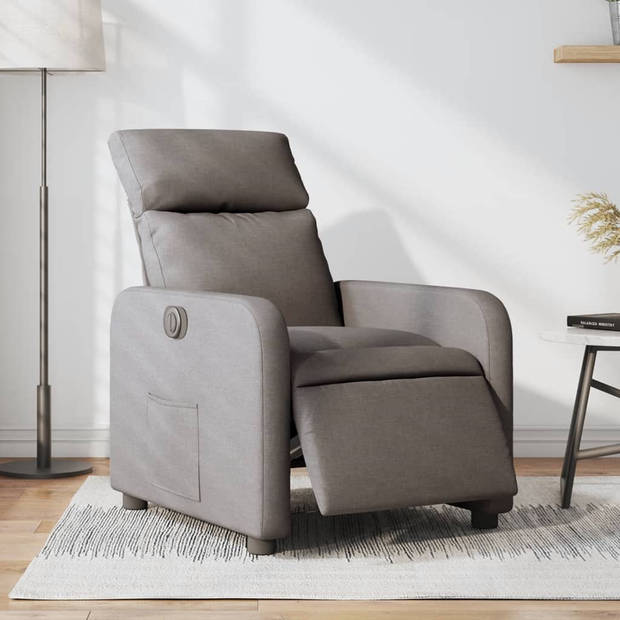 vidaXL Fauteuil verstelbaar elektrisch stof taupe