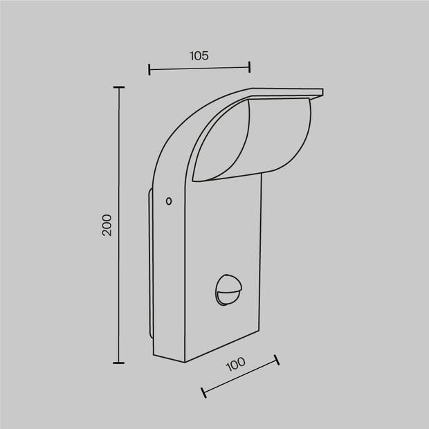 Maytoni Outdoor - Wandlamp Stock - Grafiet