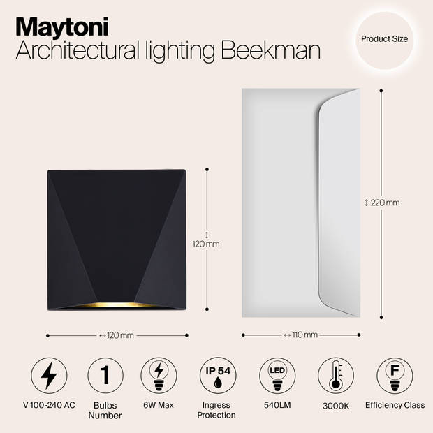 Maytoni Outdoor - Architecturale verlichting Beekman - Zwart